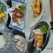 　一匹のアオリイカを各部位ごとにいろいろな料理でお出ししています。
少し時間がかかるのでご予約をお願いします。