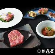 ■極上サーロイン：
￥7,700 税込／50g　￥11,000 税込／100g　￥13,200 税込／150g
■サーロイン：
￥6,600 税込／50g　￥8,800 税込／100g　￥11,000 税込／150g
■近江牛じゅんじゅん：
￥5,500 税込／70g