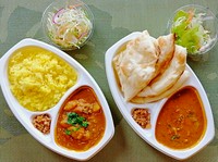 本日のカレー1種（肉カレーor野菜カレー）、ナンorライス、サラダ