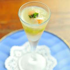 エビとアスパラ和風ゼリー寄せ