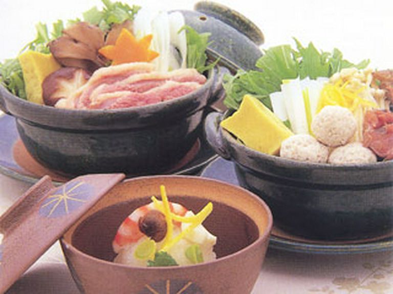 冬・小鍋仕立ての鴨鍋うずら鍋