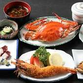 蟹は仕入れ時期により価格変動有り　3000円以上のコース料理1例