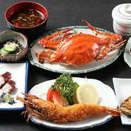 蟹は仕入れ時期により価格変動有り　3000円以上のコース料理1例