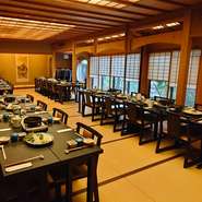大広間では最大48名様まで一同にご宴会を楽しめます。