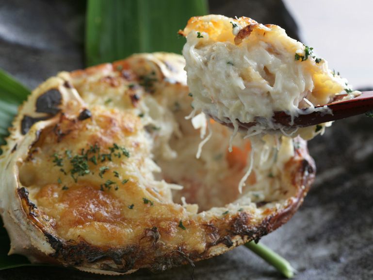 ズワイガニとジャガイモのグラタン