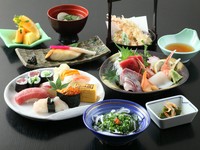 旬の魚料理と寿司をお得に味わえるコース料理