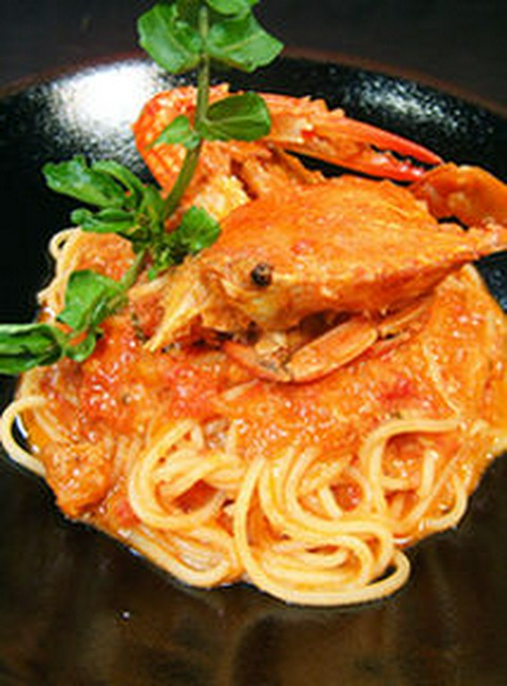 渡りがにのトマトクリームスパゲッティ