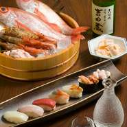 お寿司と旬の食材をふんだんに盛り込んだ加賀料理をご堪能！