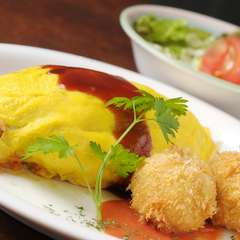 カニコロとオムライスのランチ