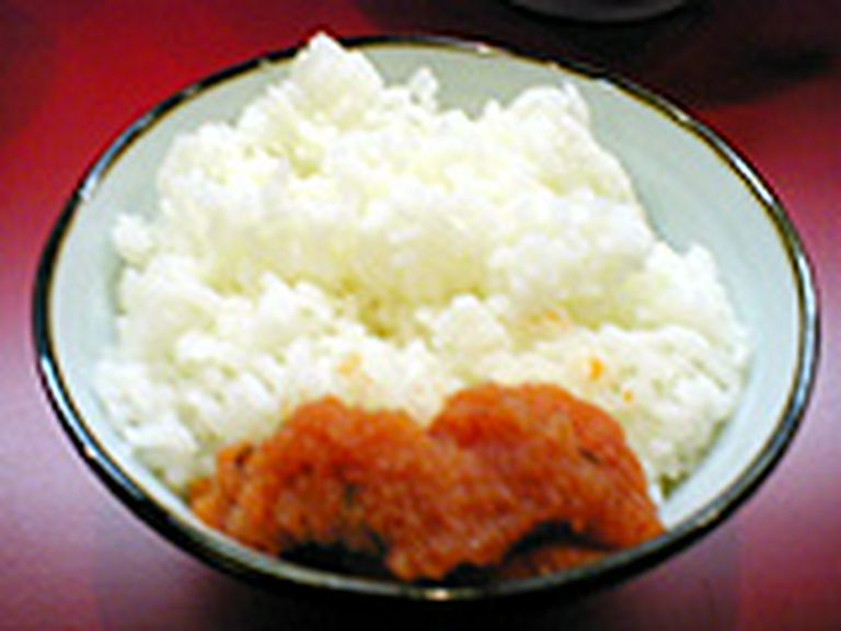 あったかごはんに辛し明太子!