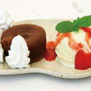 フォンダンショコラとバニラアイス