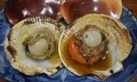 殻付のホタテ貝をバター醤油で焼きました。
お酒に合う一品です