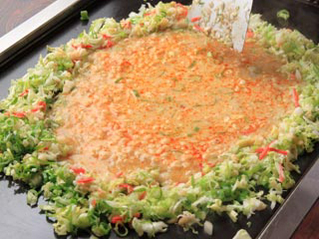 野菜たっぷりもんじゃ焼き