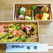 ばらちらしにおかずが付いたお手ごろなお弁当です。