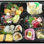 刺身が付いたお弁当になります。