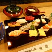 内容は（寿司、一品、にゅうめん又は茶碗蒸しとお吸い物）