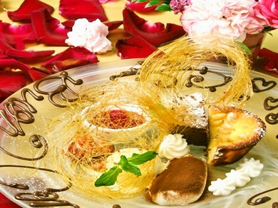 お花のミニブーケとメッセージプレートをプレゼントします