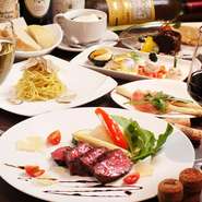 最高級A5ランク黒毛和牛や人気食材を使ったコースとなっており、料理もお取り分けせずお一人様一皿ずつご提供するコースですので接待には最適！　お席も個室のご案内となります。