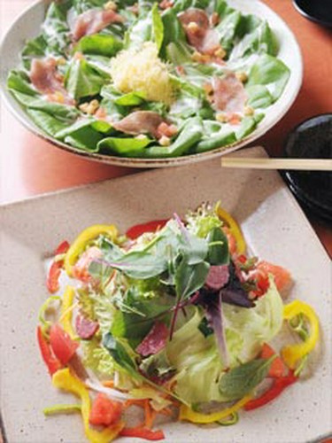 ヘルシーで、彩り鮮やかなサラダもご用意。