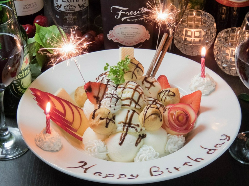 メッセージ付プレート含5品　180分飲放付　3480円⇒2980円