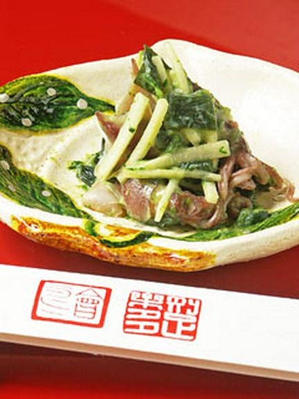 ホタルイカとウドの木の芽和え