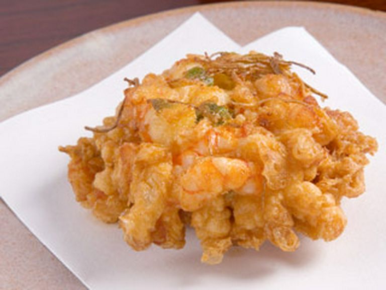 サクッとした歯ごたえのかき揚げ