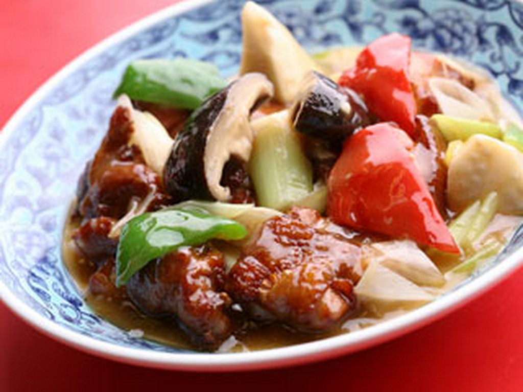 鶏肉揚げ物あんかけ