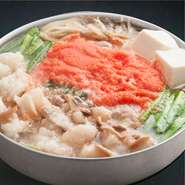 女性に大人気！　明太子もつ鍋