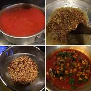 元々生のトマトが苦手だった僕がトマトの生くささを取り除きなんとか旨味を引き出したい思いで毎日早朝からコトコトと時間をかけて煮込んでます。まずランチで試して下さいね。
