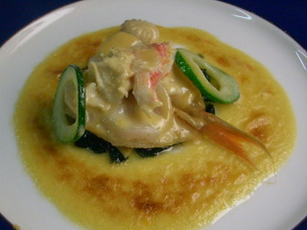  イトヨリ鯛、カニのグラタン 