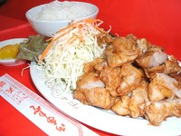 this is called "toriten"

you can choose deep-fried chicken only
without rice