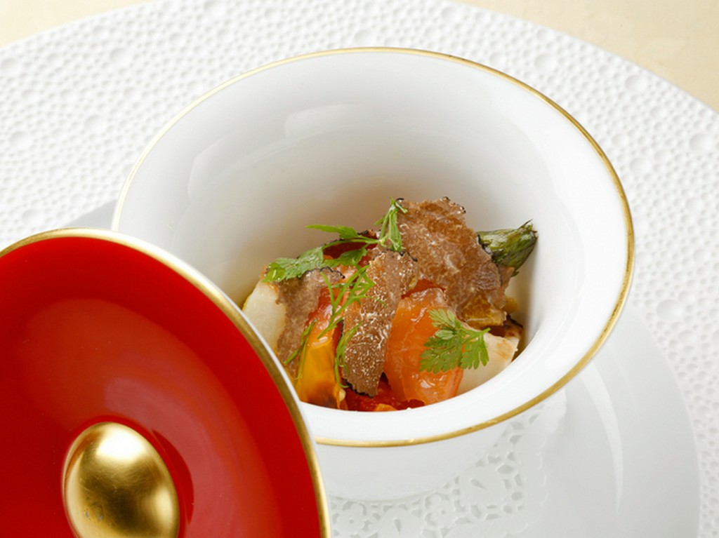  タスマニアサーモンと焼き野菜のマリネ　バルサミコ風味