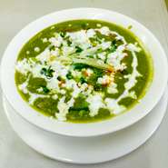 ホワイトチーズとホウレンソウ