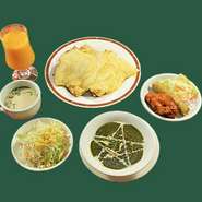 チキンカレーorポークカレーorサーグチキンorプラウンorライス チキンティッカシークカバブベジタブル
or日替りカレーチーズナンor サラダ スープ
370円までのソフトドリンクorデザート