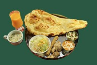 メニューよりお好きなカレー2種類ナンorライスレシミカバブ2psシークカバブ1psサラダ　スープ
370円までのソフトドリンクorデザート