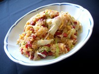 レタス、ヤキブタの入った生姜風味のヤキメシ
ハーフ　1100円