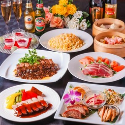 ◆黒毛和牛ステーキやフカヒレのお刺身など【豪華料理★全13品】3時間飲み放題付きコース 7,500円（税込）