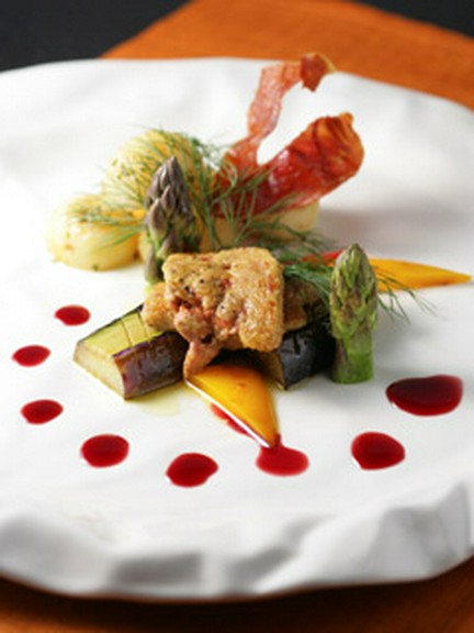 フォアグラと茄子のグリル