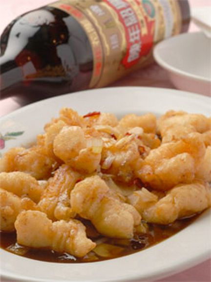 紹興酒と。車海老の甘辛和え