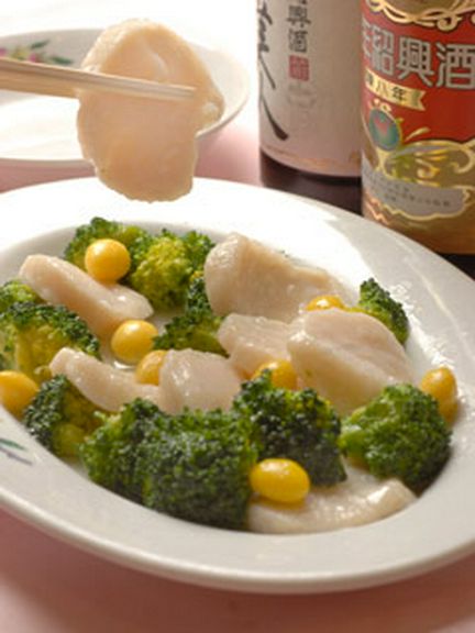 帆立貝柱とブロッコリー炒め