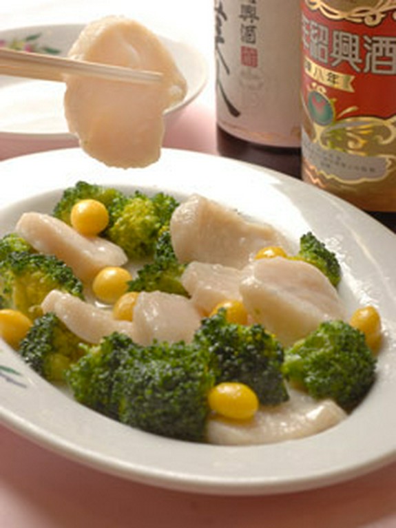 帆立貝柱とブロッコリー炒め