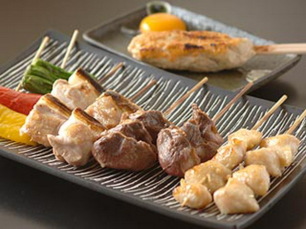 夕張産桜姫鶏を使った串焼き
