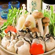 カキ鍋　【浜名湖産】　プリプリに肥えた牡蛎をたっぷり使用!!