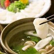 たこしゃぶの身は厚くても駄目、薄すぎても駄目なのです。この絶妙の薄さが旨さの秘訣なのです。