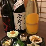 3月は岡山県です。利酒は、神心、多賀治、白菊の３種です。岡山県の酒肴と共にお楽しみください
