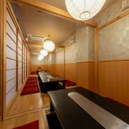 大小ご宴会も出来る宴会掘りごたつ席を、ご用意しております。