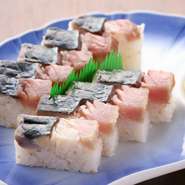 大将おすすめの　清水鯖を使って作ったお寿司です。