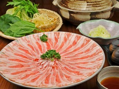 茶美豚バラ肉しゃぶしゃぶセット(肉・野菜・うどん・おじや)