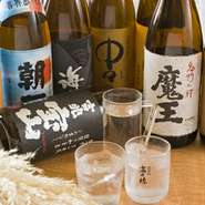 全国から取寄せた焼酎、日本酒を豊富にご用意しております。
