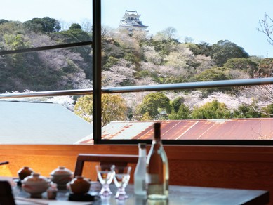 館山城天守閣の桜を一望できる絶景スポット